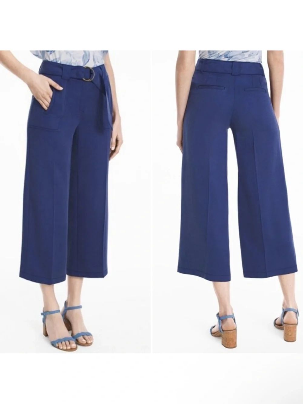 WHITE HOUSE BLACK MARKET The Wide Leg Crop Pants S